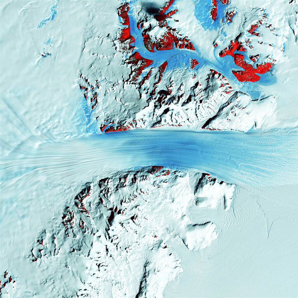 Фото Земли из космоса: ледник Берд 
