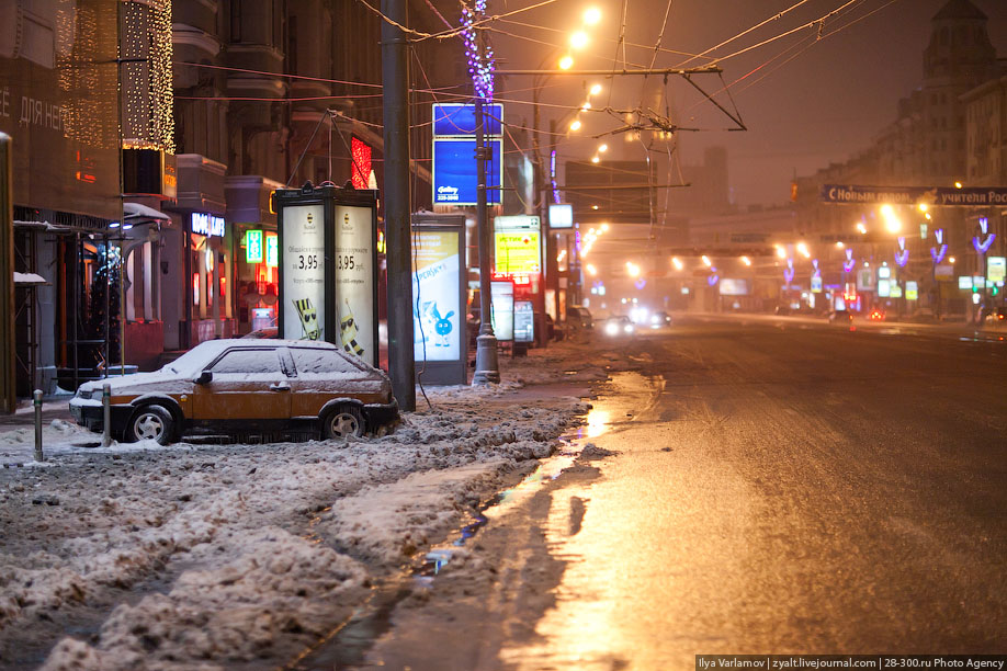Ледяной дождь и заморозки в Москве