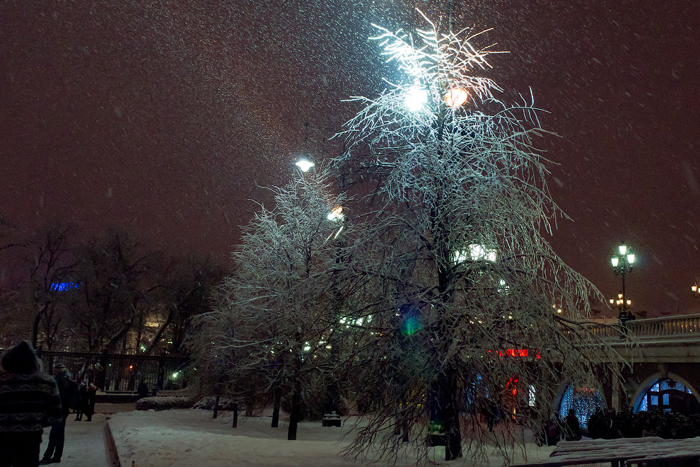 Празднование Нового года в центре Москвы