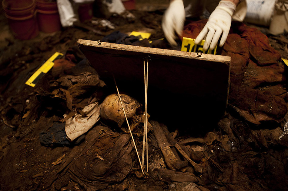 The exhumation of bodies in Guatemala