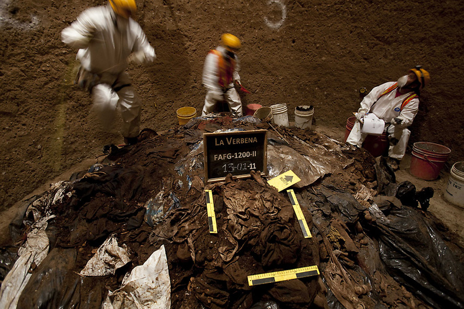 The exhumation of bodies in Guatemala