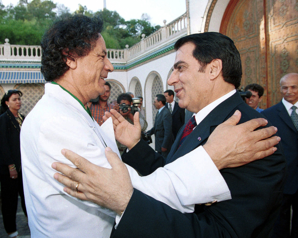 Каддафи и президент Туниса