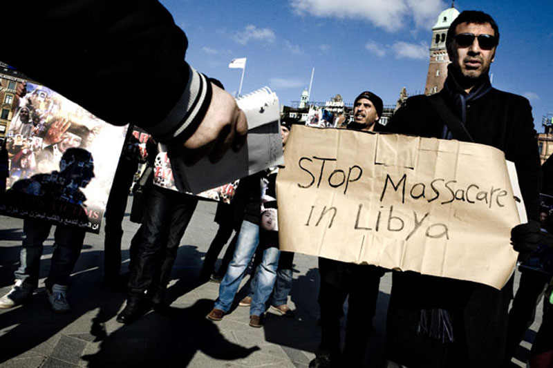 Протесты против Каддафи по всему миру