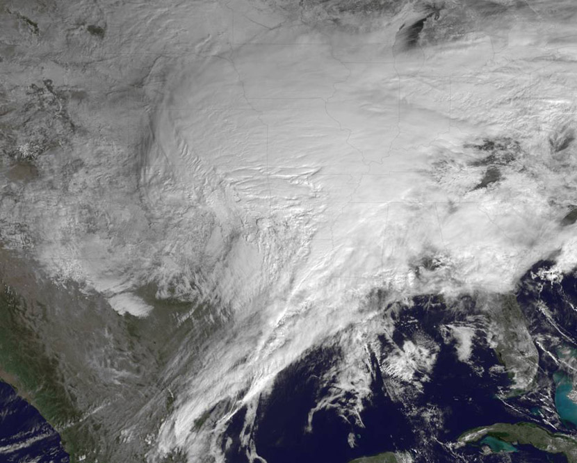 Снежные бури в США, циклон "Монстр"