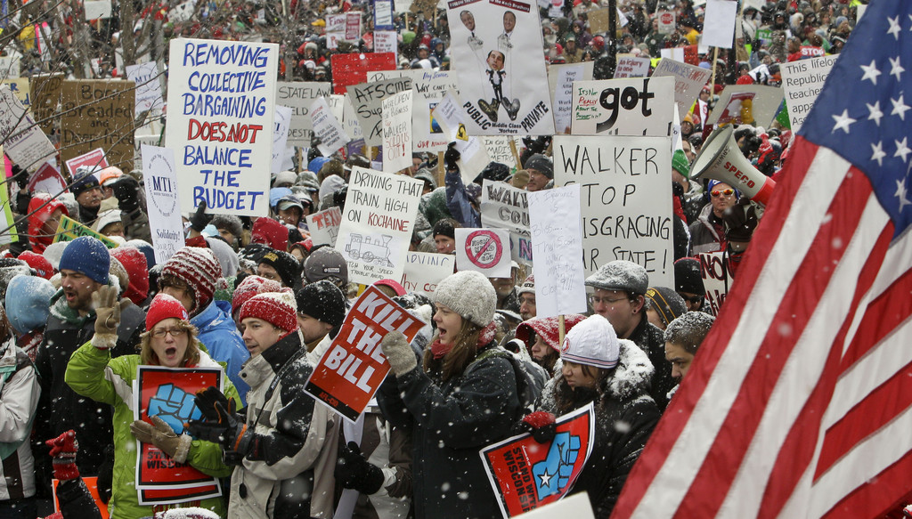 Акции протеста в Висконсине