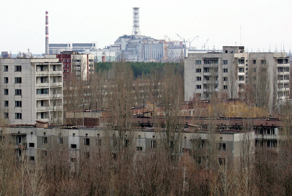 Вид на Чернобыльскую АЭС 