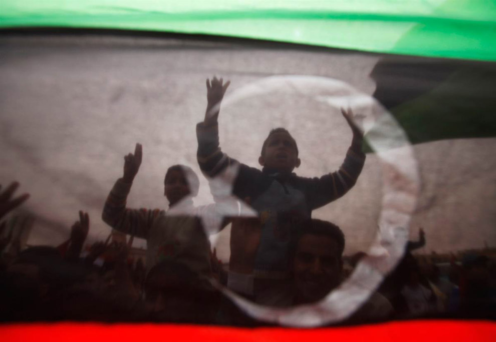 Ливийские демонстранты 