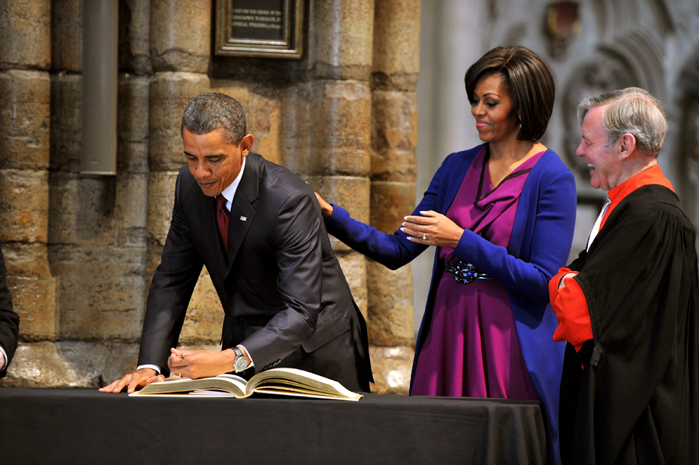 Обамы в Вестминстерском аббатстве