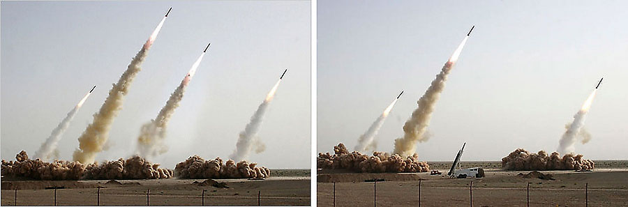 изображение иранского испытания ракет