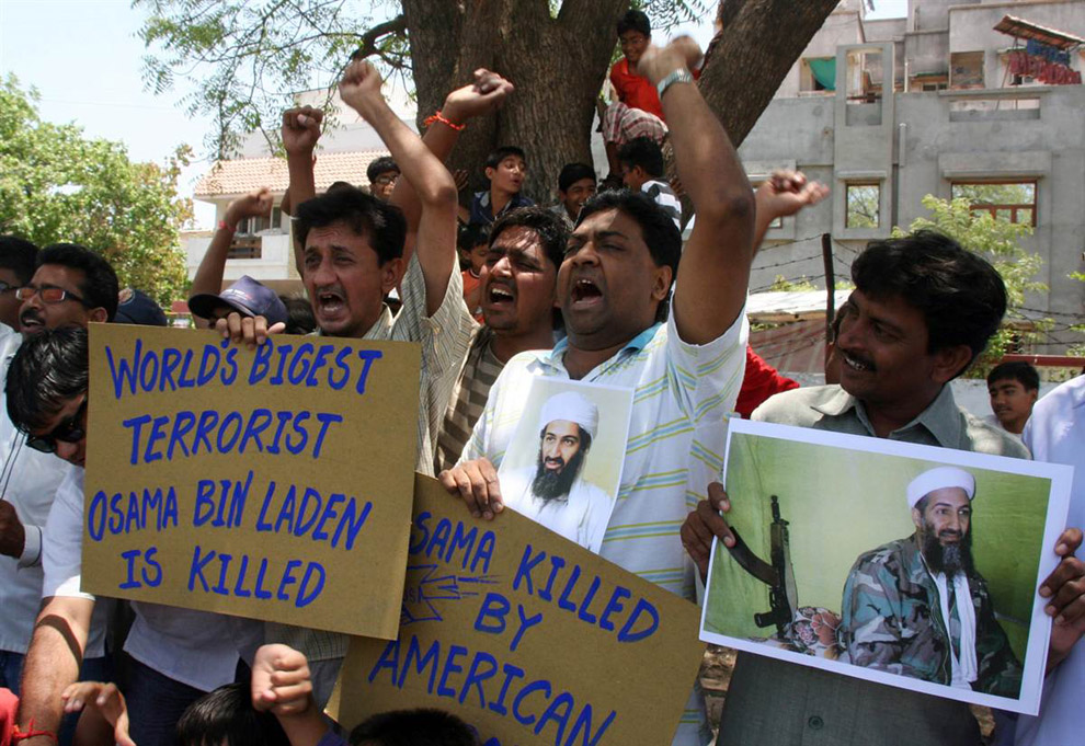 Люди радуются убийству Усамы бен Ладена