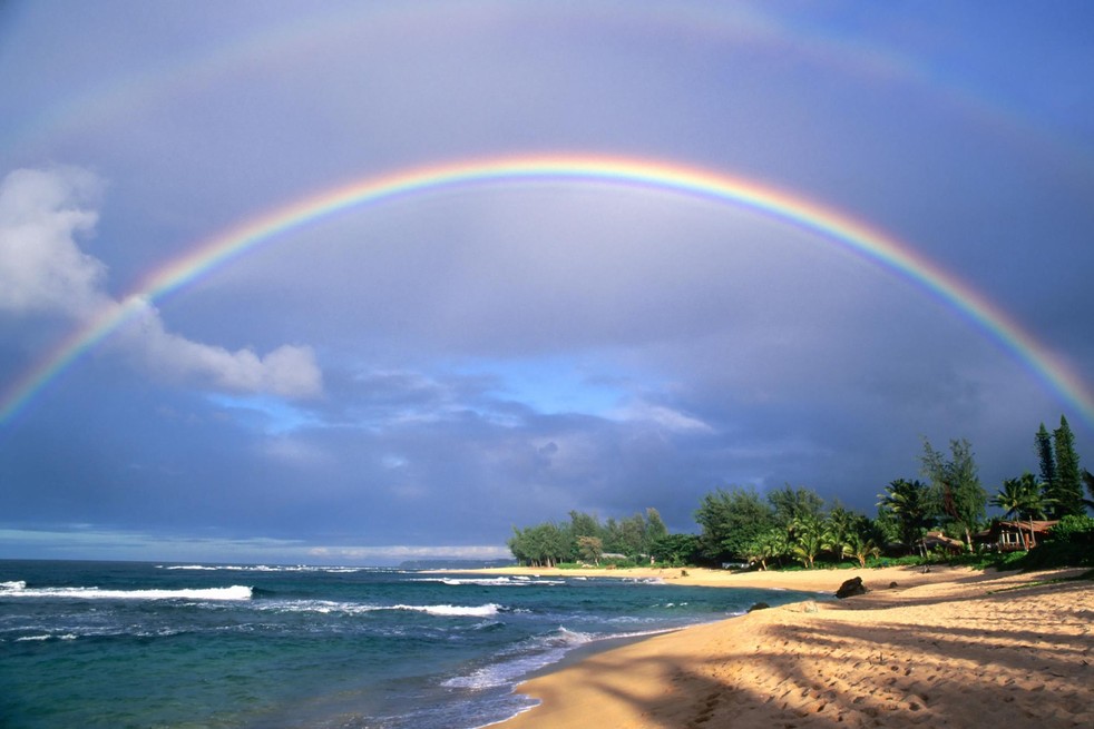 Двойная радуга над Кауаи, Гавайи