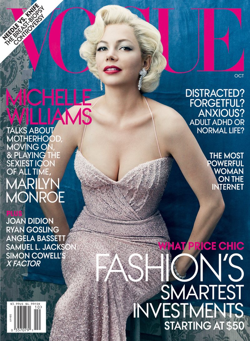 Мишель Уильямс в образе Мэрилин Монро, Vogue US 2011.