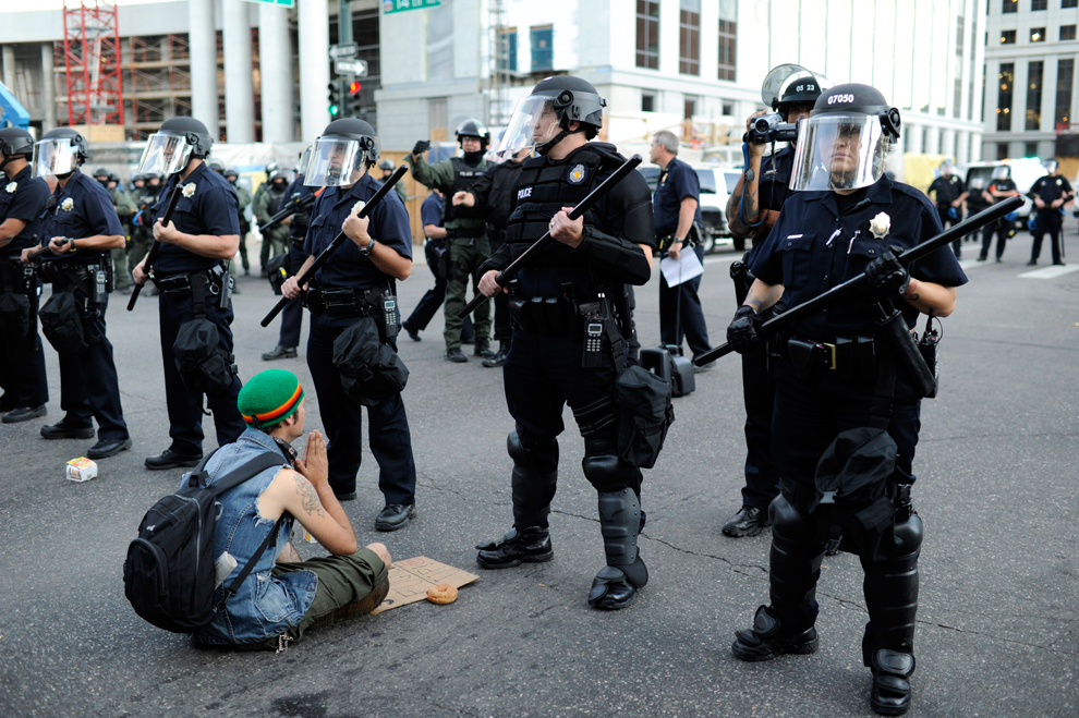 Демонстрант и полиция