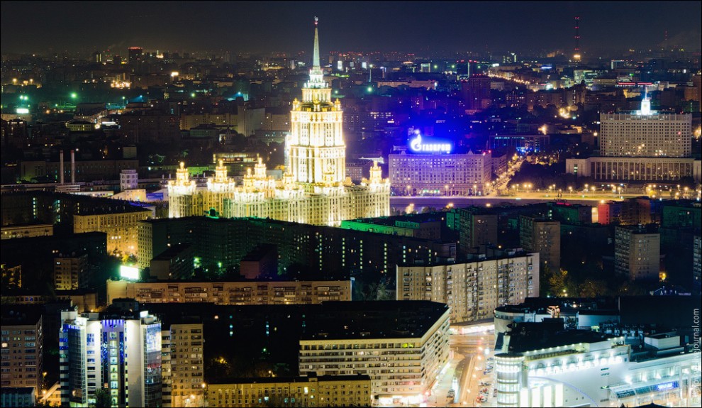 Ночная Москва, вид сверху