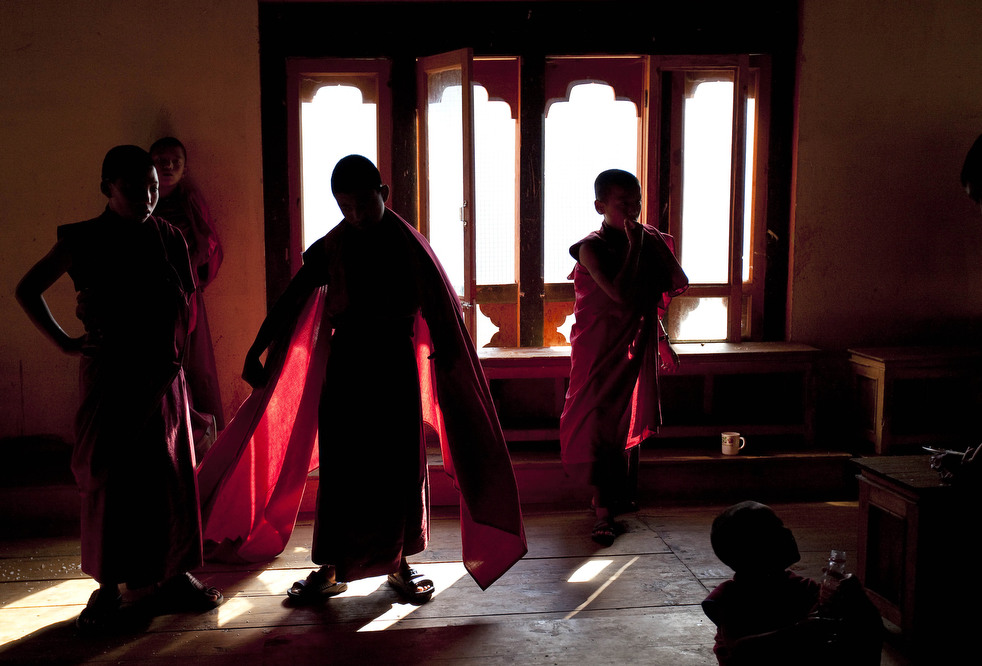 Бутанские буддийские монахи