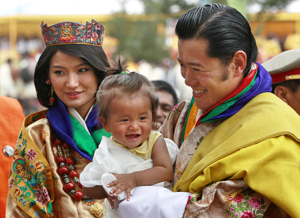 Король и королева  Бутана 