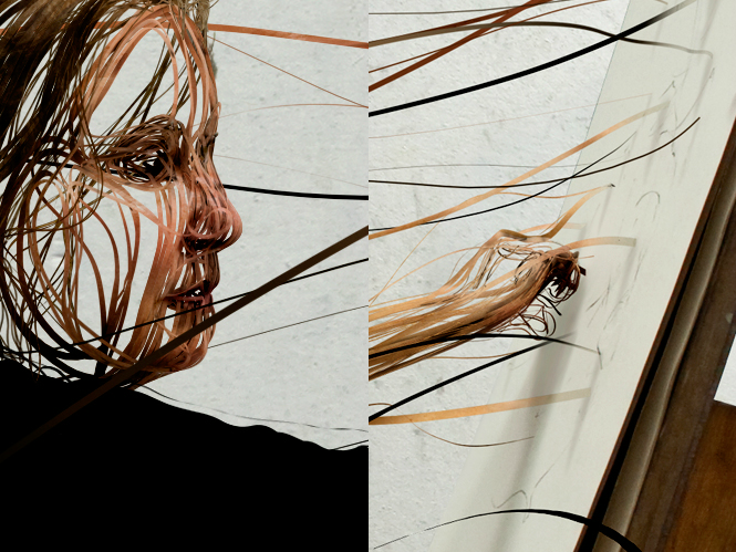 Айака Ито и Ренди Черч. Портреты из 3D линий.