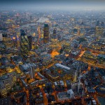 Ночной Лондон: вид с воздуха