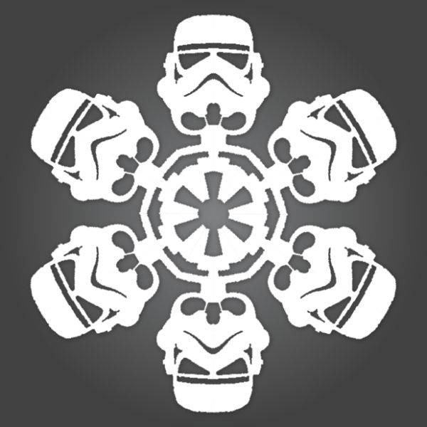 Новогодние снежинки с персонажами из "Звездных войн".