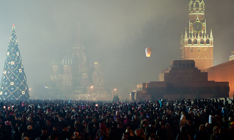 Новогодняя ночь в центре Москвы