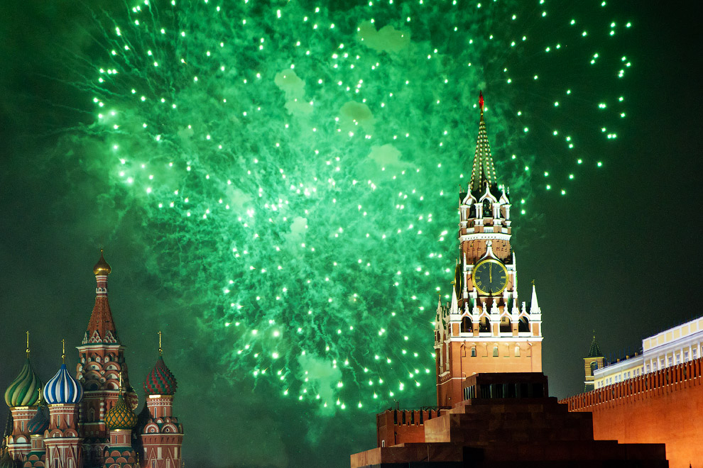 Новогодняя ночь в центре Москвы