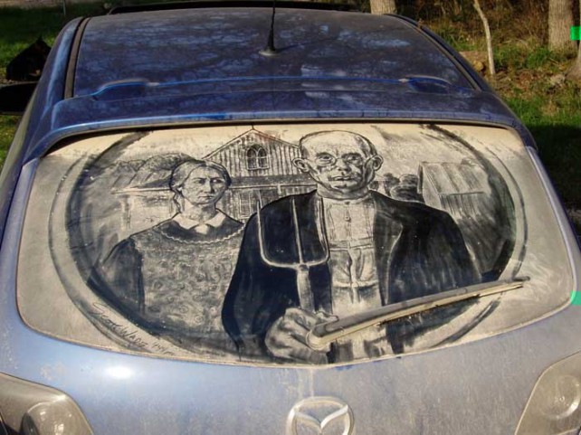 Картины на грязных автомобилях. (Scott Wade)