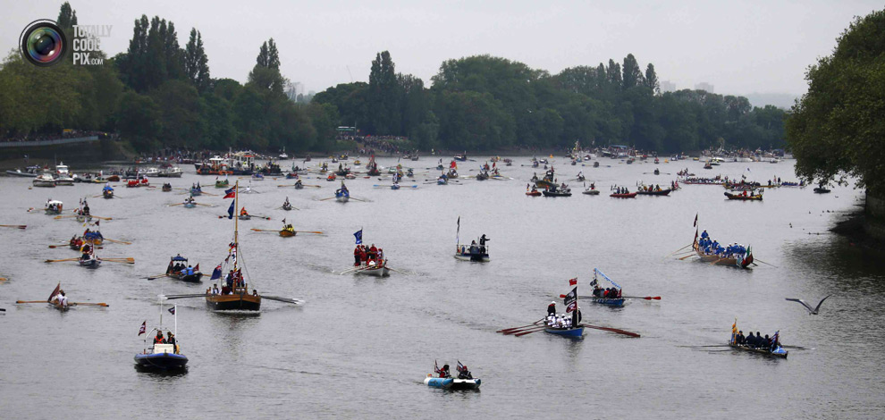 Бриллиантовый юбилей правления Елизаветы, лодки на реке Темзе