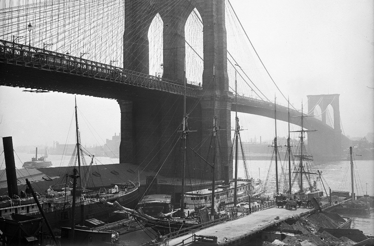 Бруклинский мост в Нью-Йорке 19 века