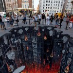 Потрясающий 3D-рисунок на улице Мадрида