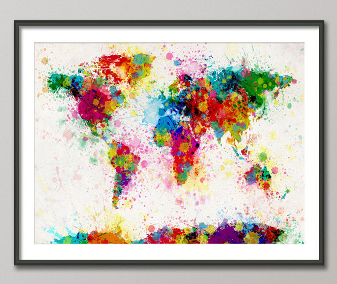 1. Красочная карта мира