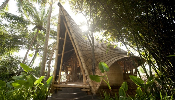 2. Дом из бамбука в балийском лесу