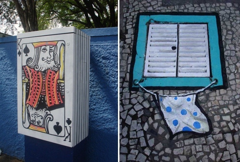 2. Художественное оформление неприглядных уличных коммунальных элементов в рамках частного проекта “6emeia” в Сан-Паулу.