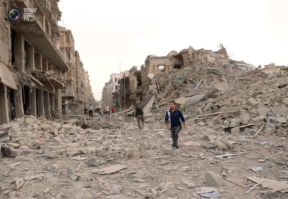 Разрушенный город в Сирии