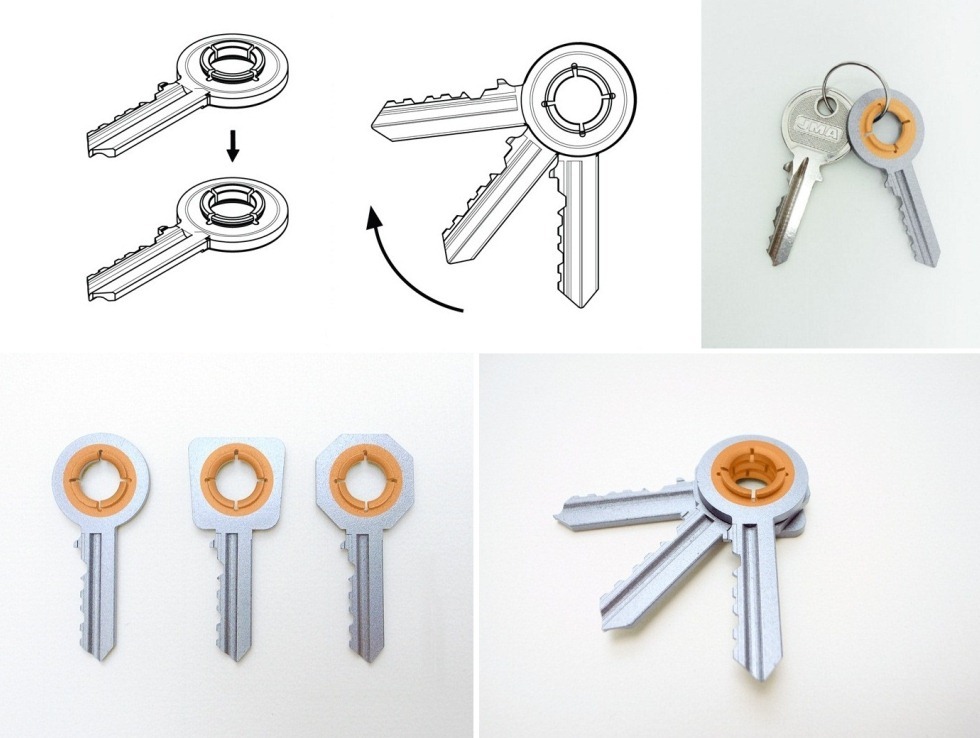 6. Удобная и симпатичная клик-скрепка для ключей. Дизайнер: Оскар Диаз.