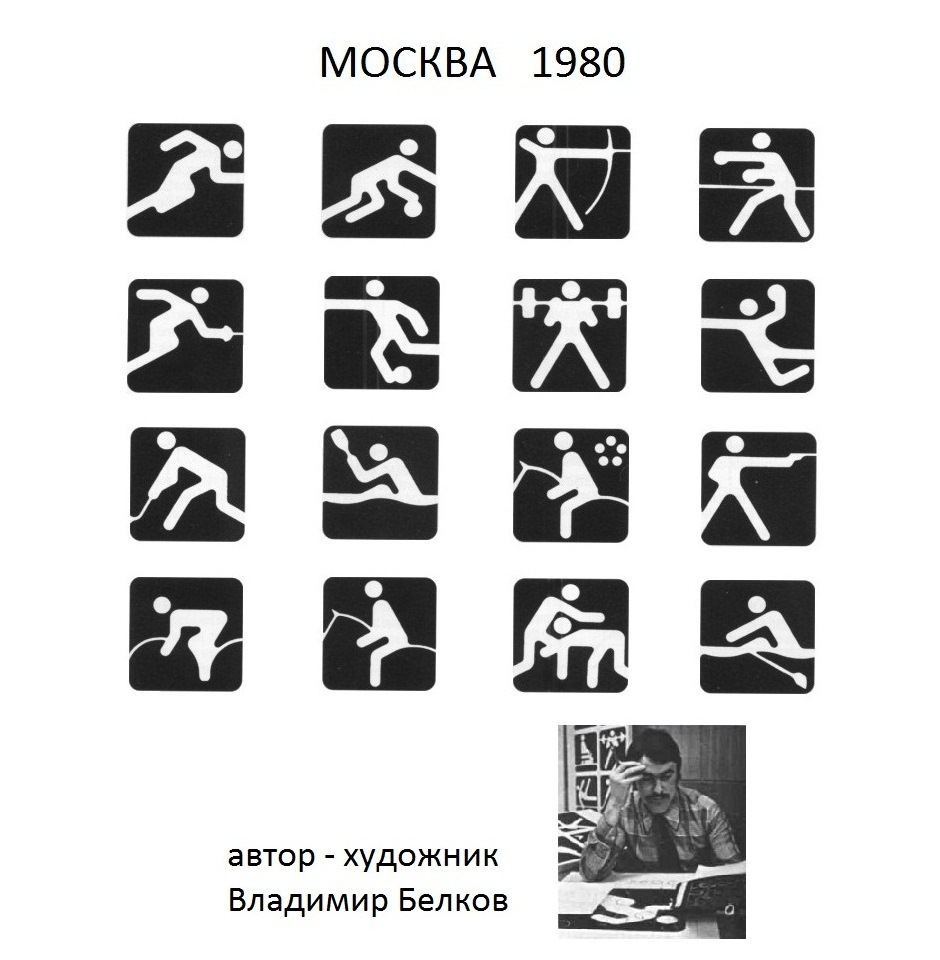 5. Пиктограммы Олимпийских игр в Москве 1980 года. Доведенная до совершенства геометрия.