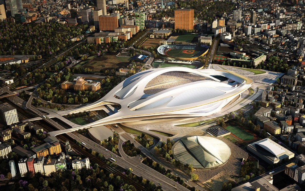 1. Проект токийского стадиона. Архитектор: Заха Хадид