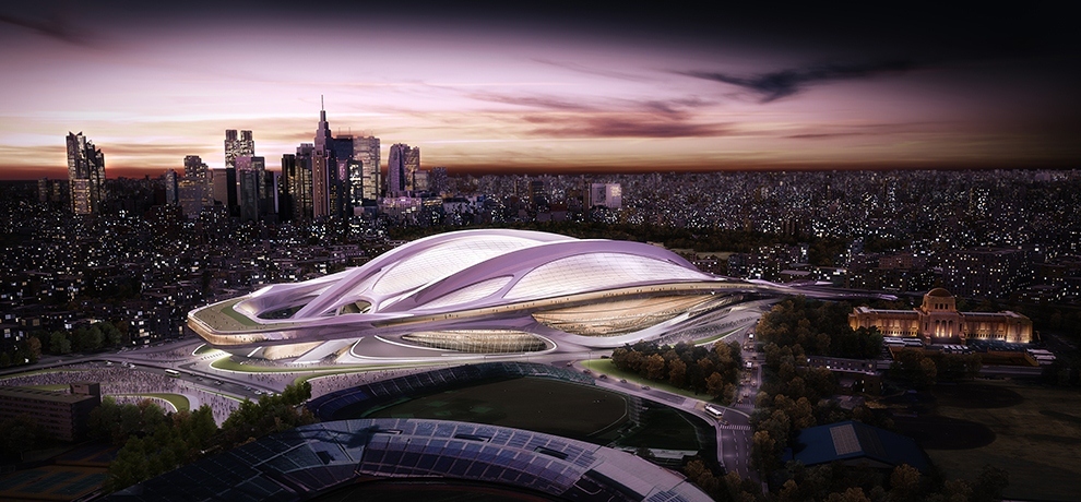 2. Проект токийского стадиона. Архитектор: Заха Хадид