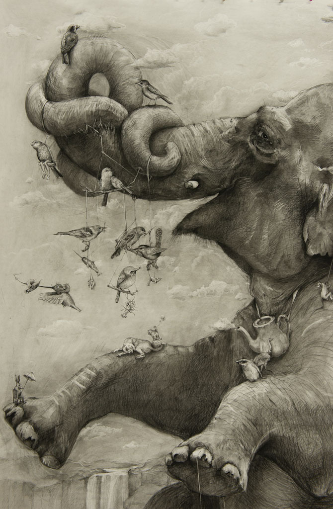 Картина "Слоны". (Adonna Khare)