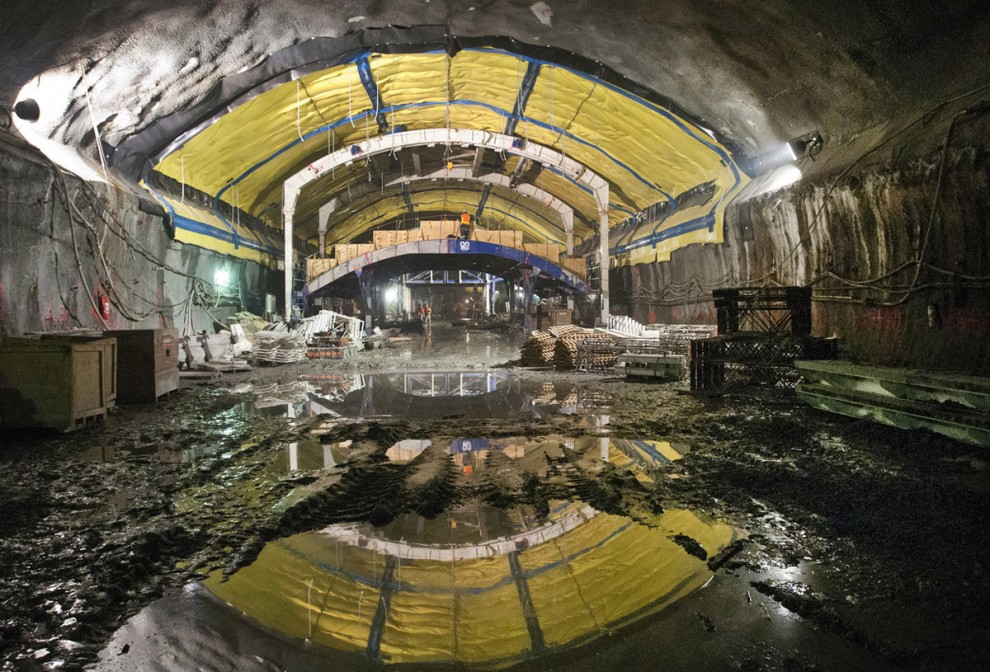 Строительство подземной железной дороги в Нью-Йорке
