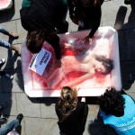 Борцы за права животных показали «человеческое мясо»