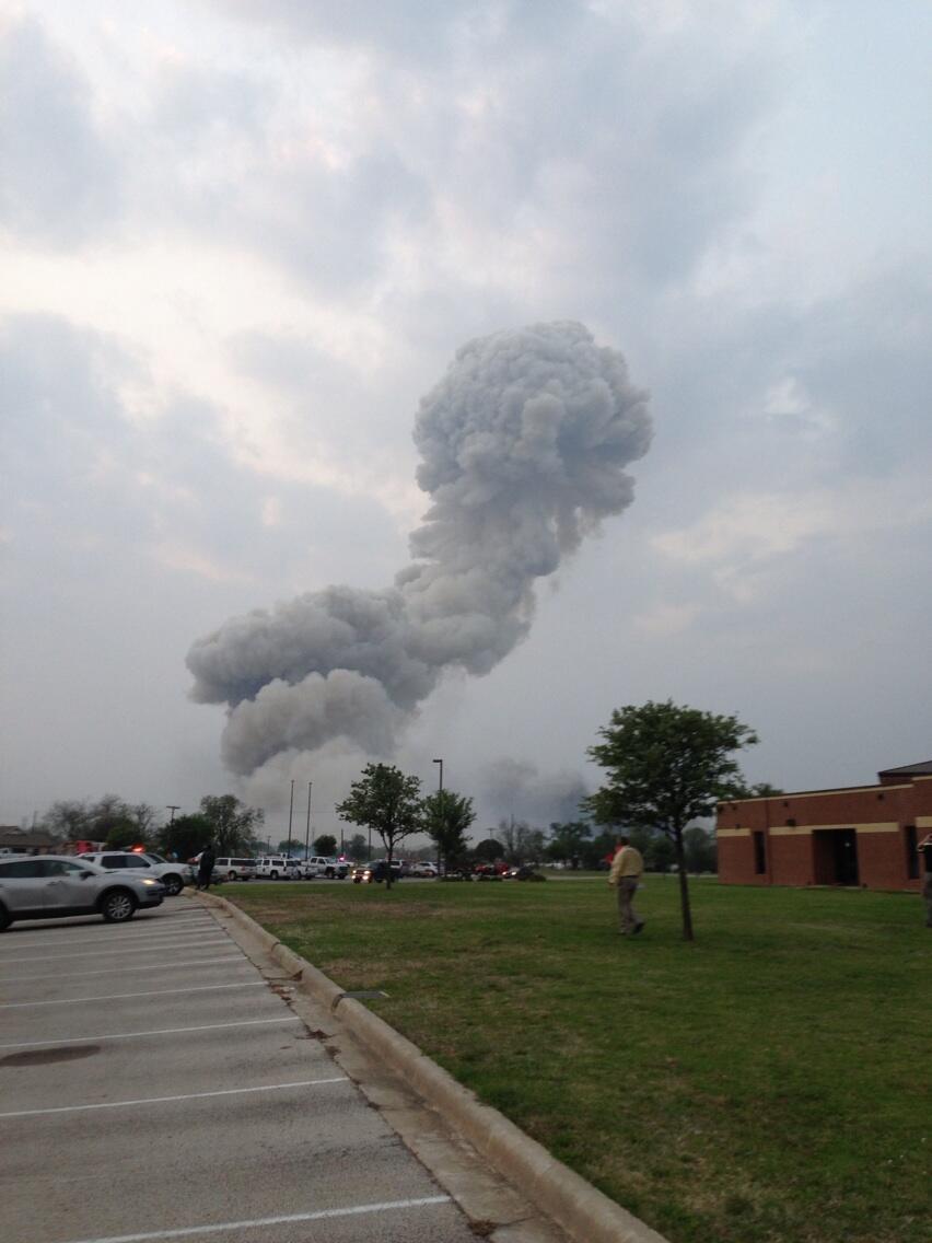 Взрыв на заводе удобрений в Техасе
