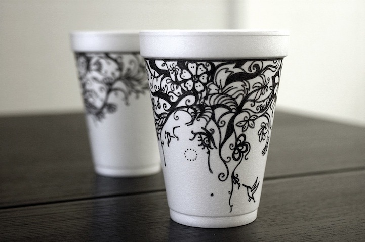 Рисунки на кофейных стаканчиках
