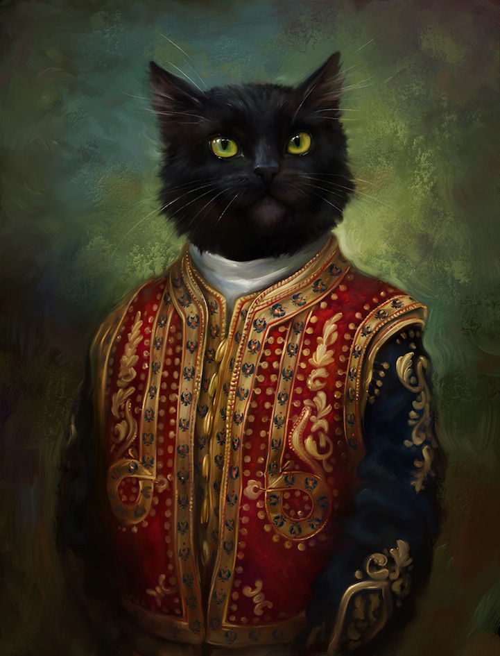 Портреты кошек, одетых в царские наряды