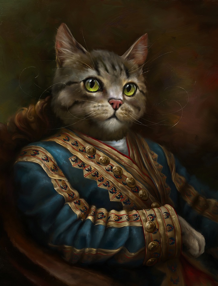 Портреты кошек, одетых в царские наряды