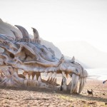 Гигантский череп дракона на пляже