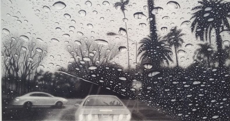Дождь, гиперреализм