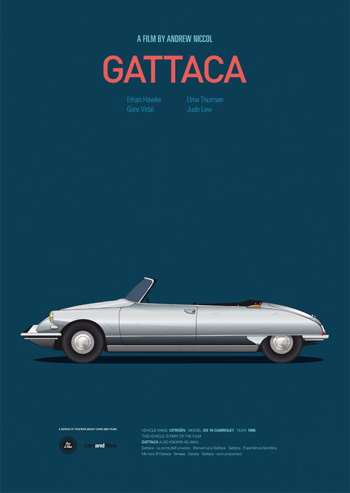 Классические постеры культовых машин из фильмов