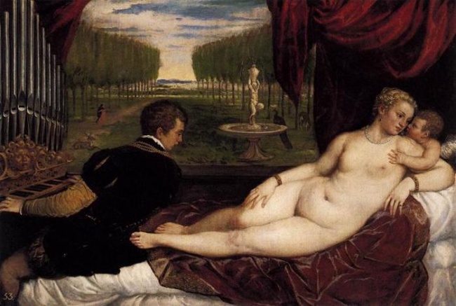 Тициан Вечеллио, "Венера и Купидон"