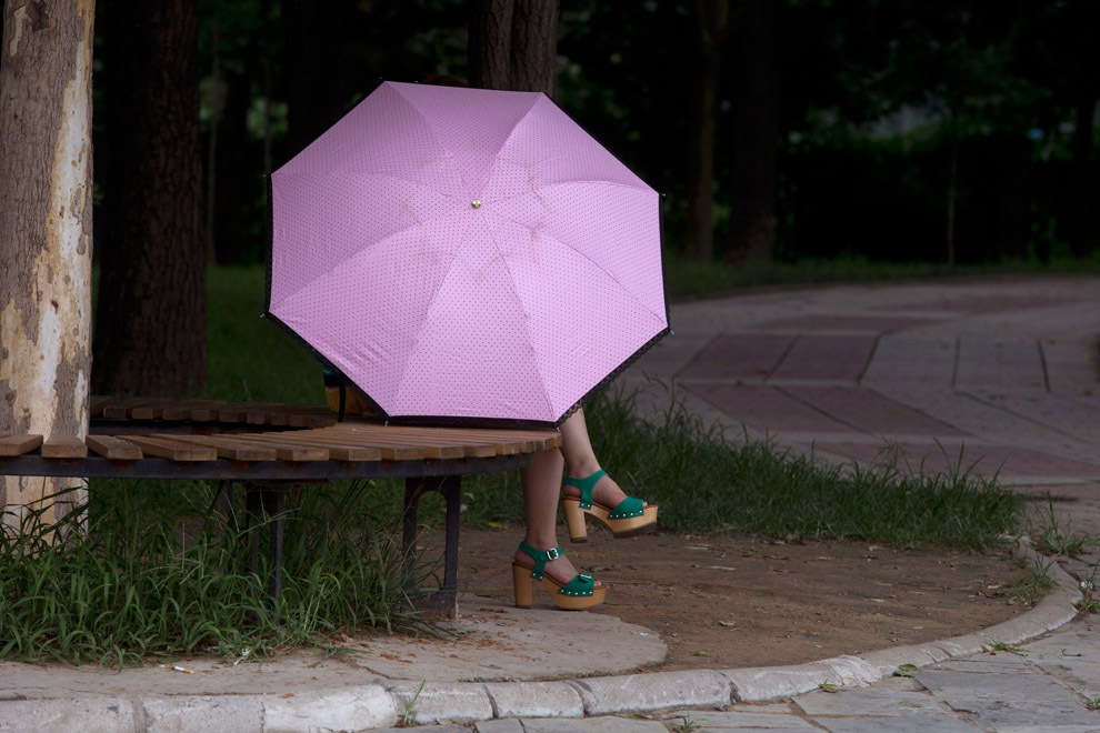 Сиреневый зонт