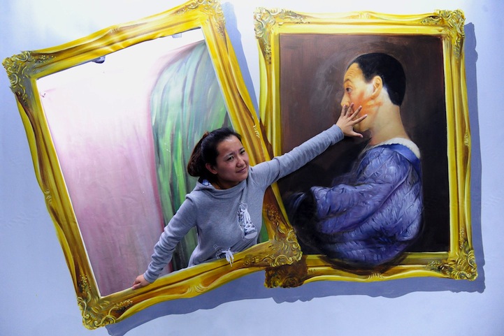 Новая интерактивная выставка 3D рисунков в Китае